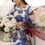 3 Piece Printed Lawn Suit with Chiffon Dupatta